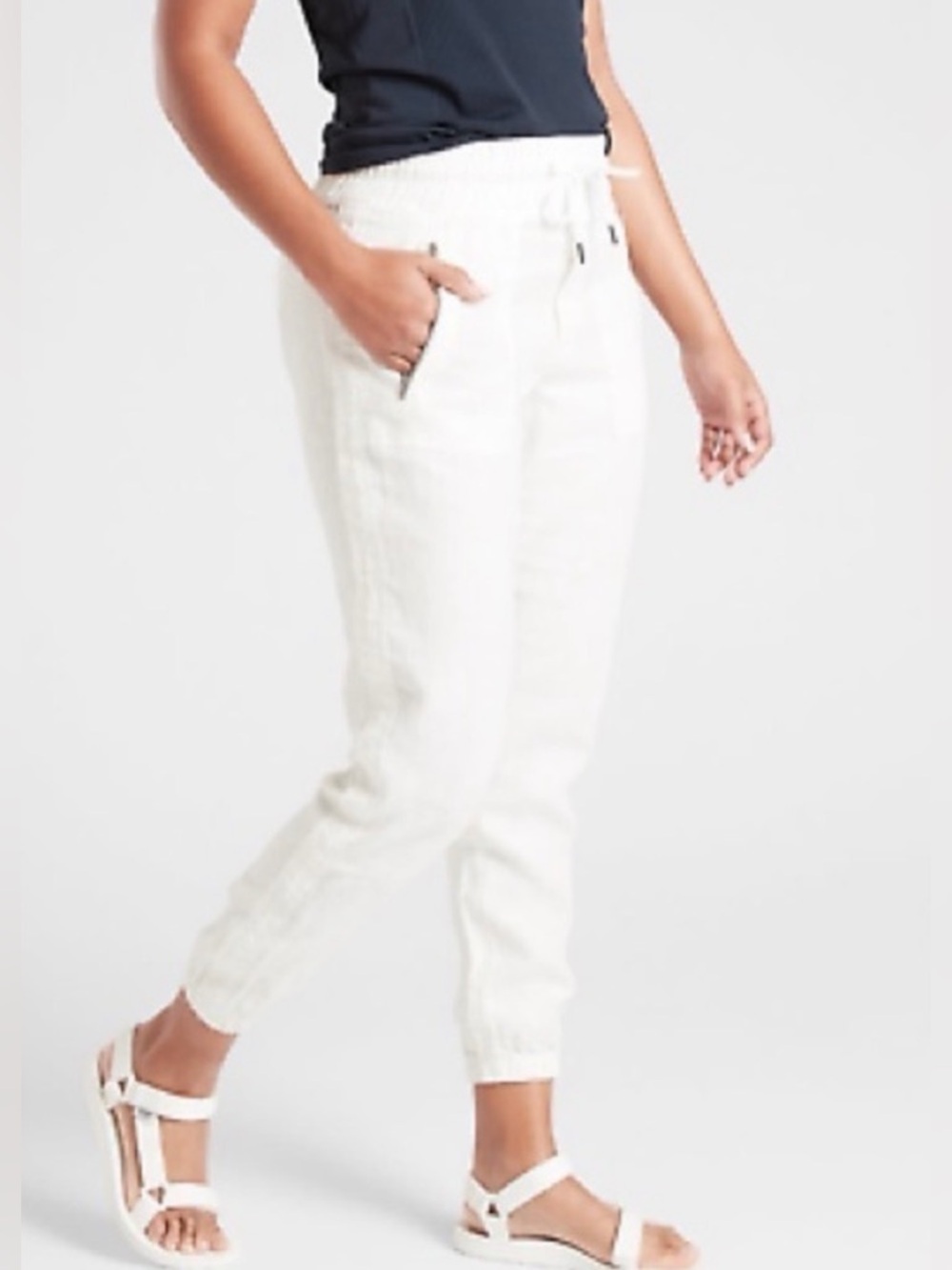 Athleta CABO Linen Jogger Bottoms Pants - Picture 3 of 11